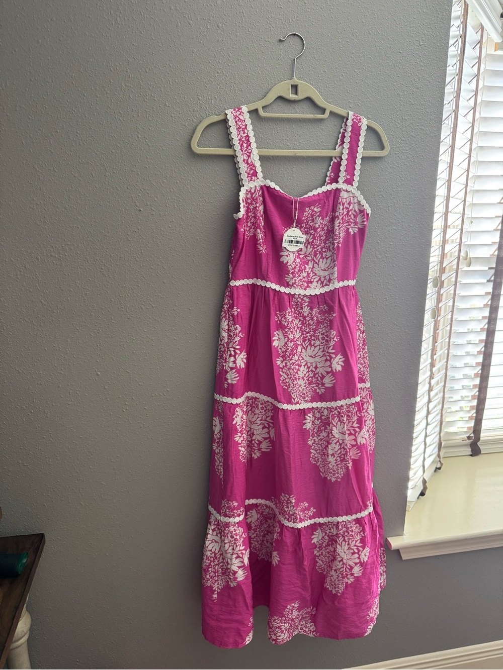 Ladies NWT Pink and White Maxi Dress by ODDI Size Small